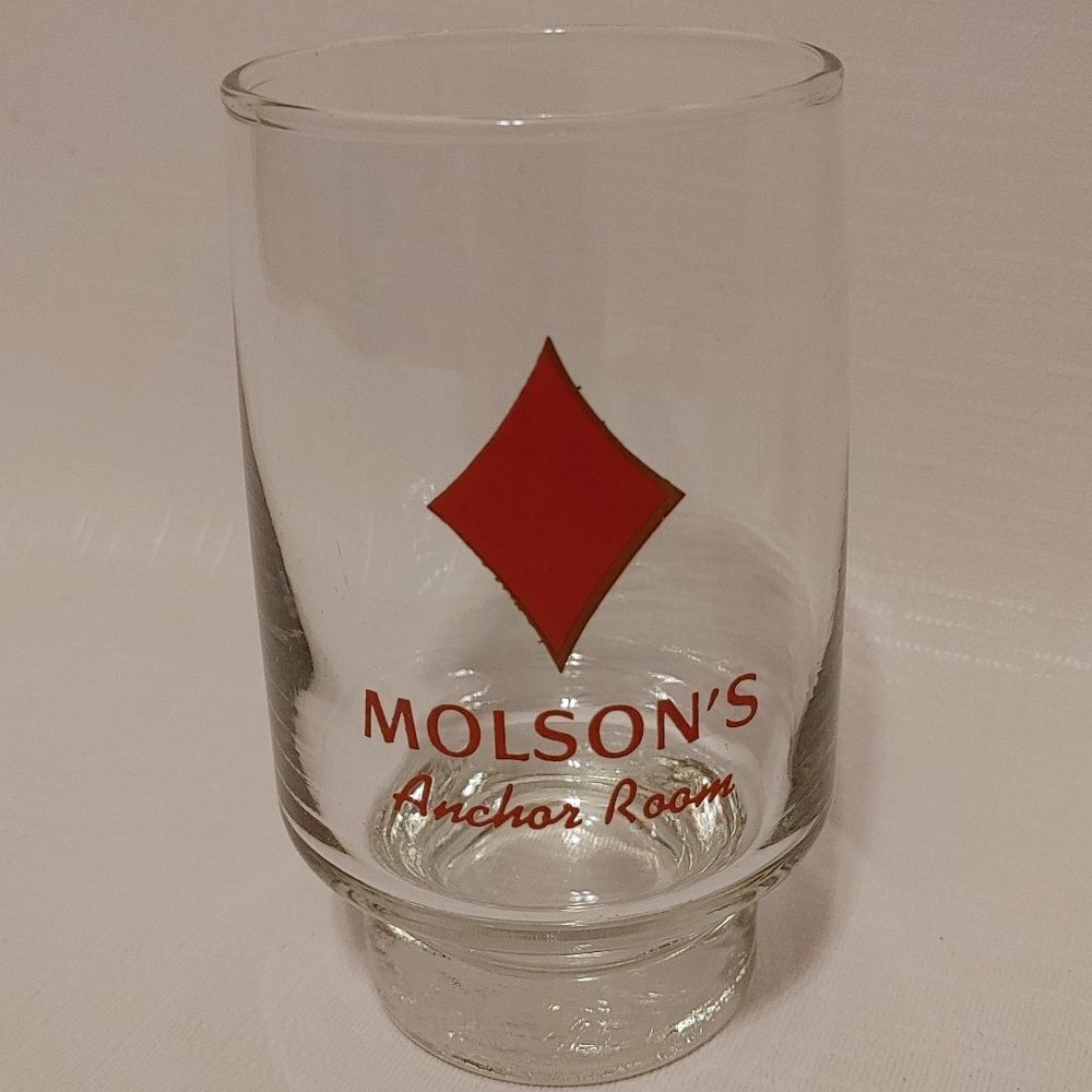 VINTAGE Libby Molson's Anchor Room Beer Drinking Glasses 10 oz DIAMOND
